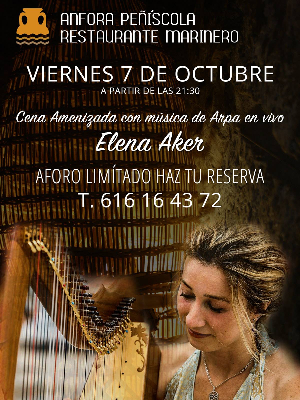 Elena Aker en Anfora, Restaurante Marinero de Peñíscola